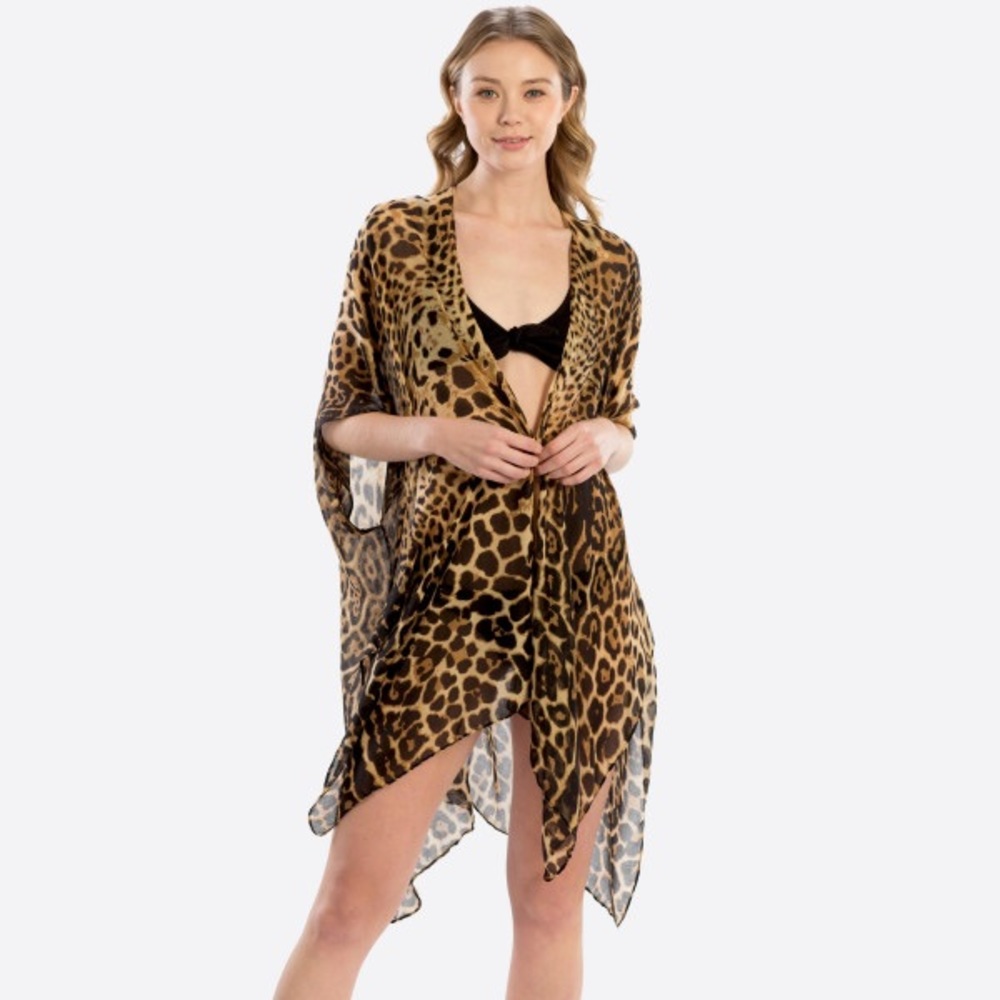 Leopard print kimono